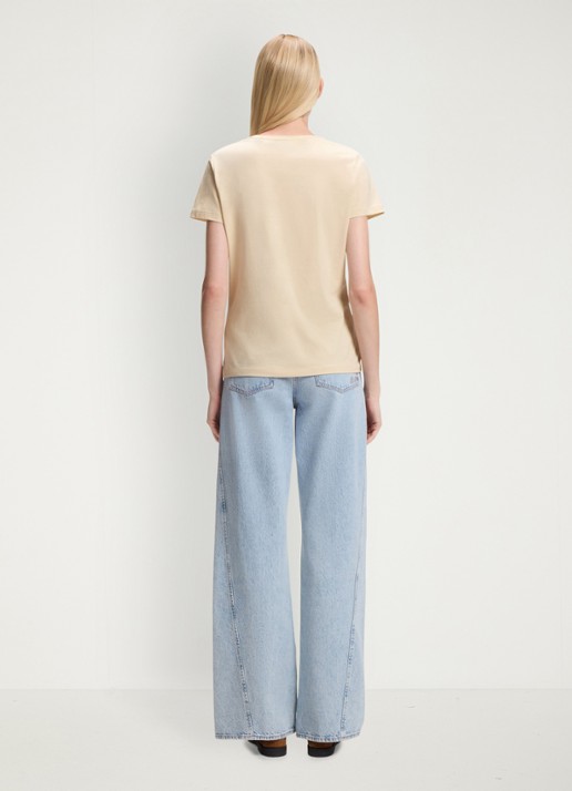 BOSS T-shirt met logo - achterkant light/pastel yellow-742 / beige
