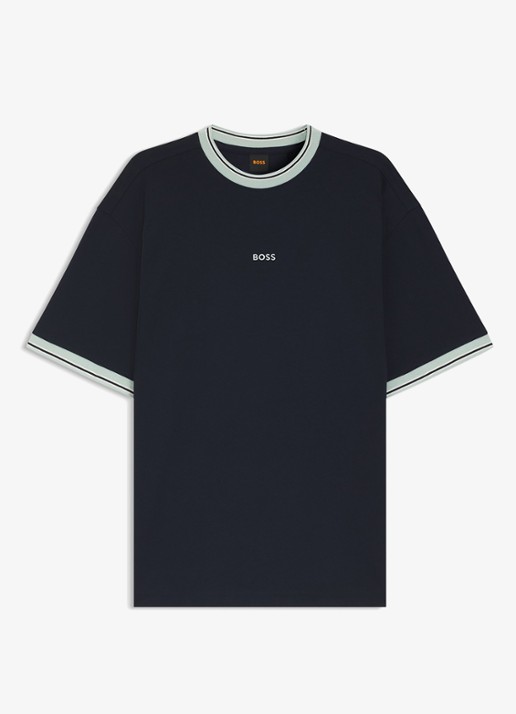 BOSS T-shirt met logo - voorkant dark blue-404 / blauw
