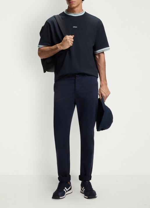BOSS T-shirt met logo - voorkant 2 dark blue-404 / blauw