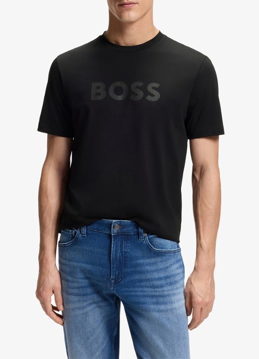 BOSS T-shirt met logo - detail 4 zwart