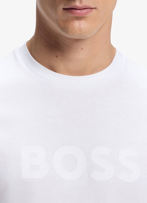BOSS T-shirt met logo - detail 4 wit