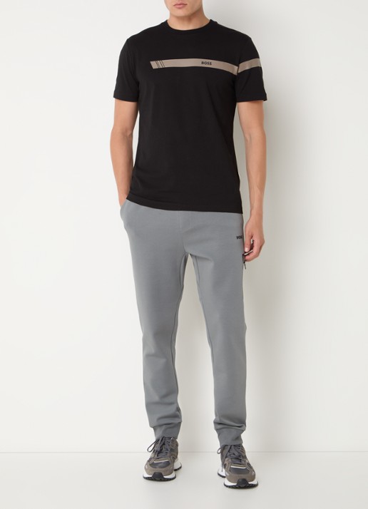 BOSS T-shirt met logo - voorkant 2 zwart