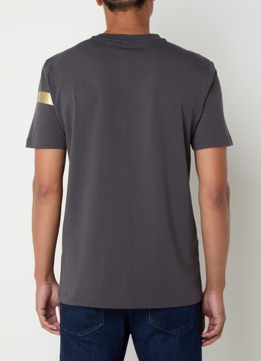 BOSS T-shirt met logo - achterkant antraciet