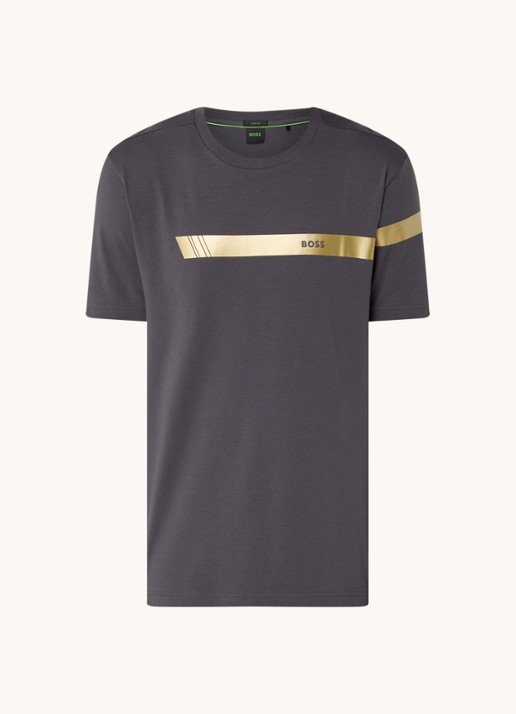 BOSS T-shirt met logo - voorkant 3 antraciet