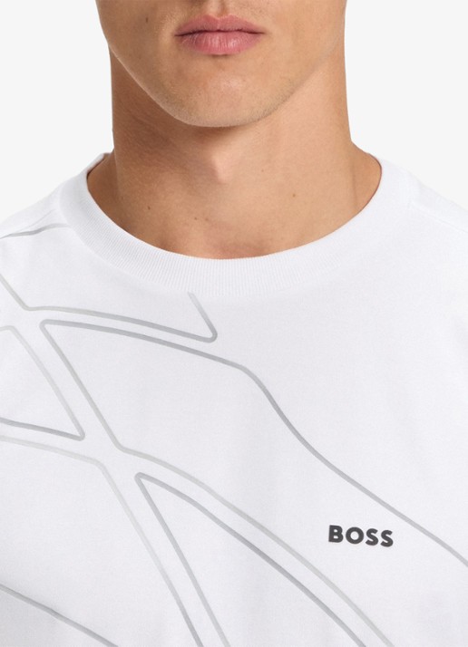 BOSS T-shirt met logo - detail 5 wit