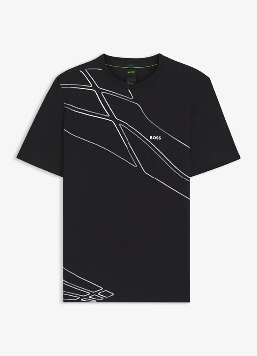 BOSS T-shirt met logo - voorkant donkerblauw