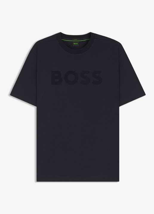 BOSS T-shirt met logo - voorkant 2 donkerblauw