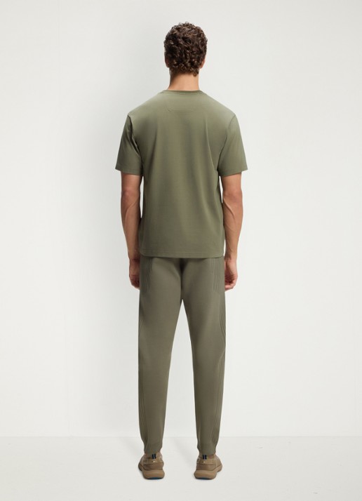 BOSS T-shirt met logo - achterkant khaki