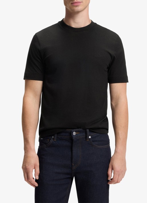 BOSS T-shirt met logo - detail zwart