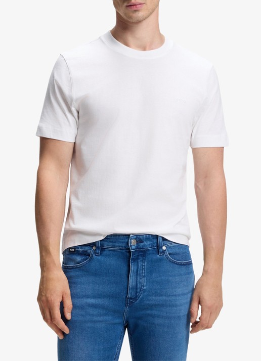 BOSS T-shirt met logo - detail 4 wit