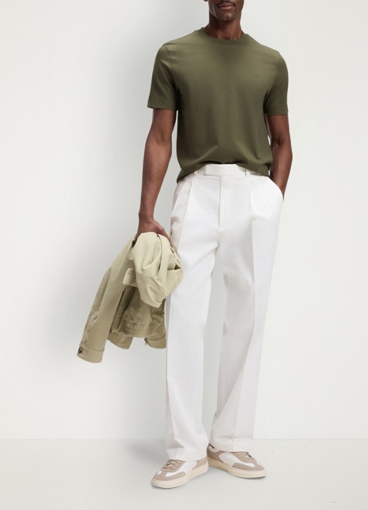 BOSS T-shirt met logo - voorkant 2 legergroen