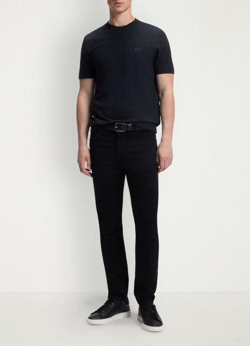 BOSS T-shirt met logo - voorkant 3 donkerblauw