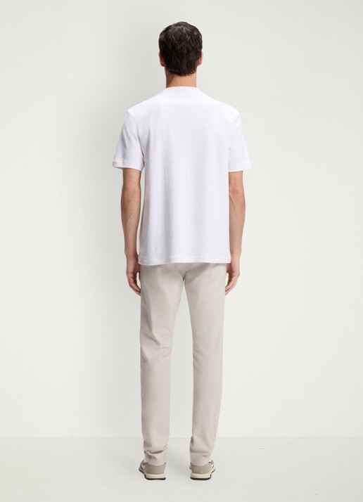 BOSS T-shirt met logoborduring  - achterkant 5 wit