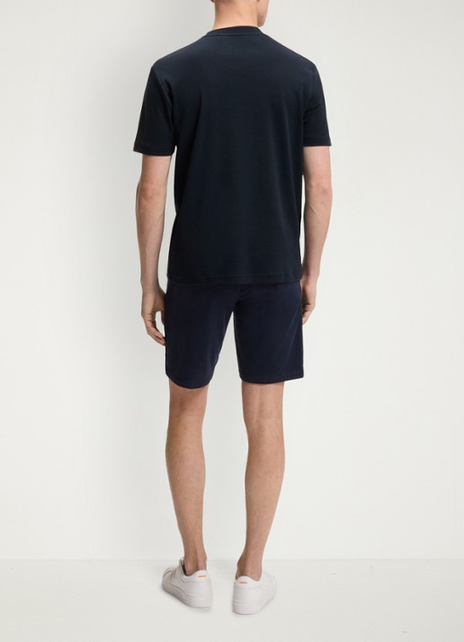 BOSS T-shirt met logoborduring  - achterkant 3 donkerblauw