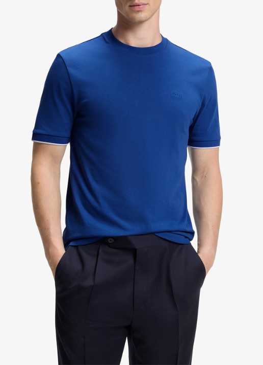 BOSS T-shirt met logoborduring - detail 3 medium blue-429 / blauw