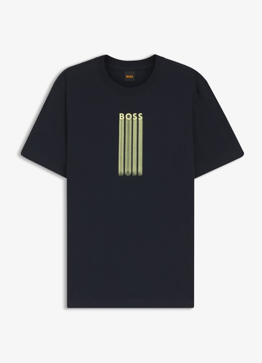 BOSS T-shirt met logoprint - voorkant dark blue-404 / blauw