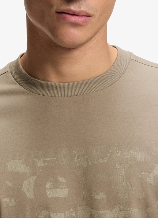 BOSS T-shirt met logoprint - detail 5 light/pastel green-334 / groen