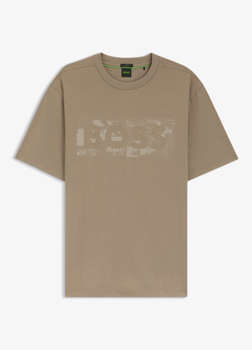 BOSS T-shirt met logoprint - voorkant 2 light/pastel green-334 / groen