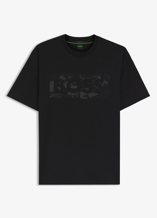 BOSS T-shirt met logoprint - voorkant black-001 / zwart