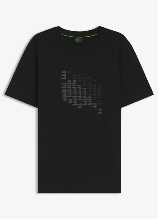 BOSS T-shirt met logoprint - voorkant zwart