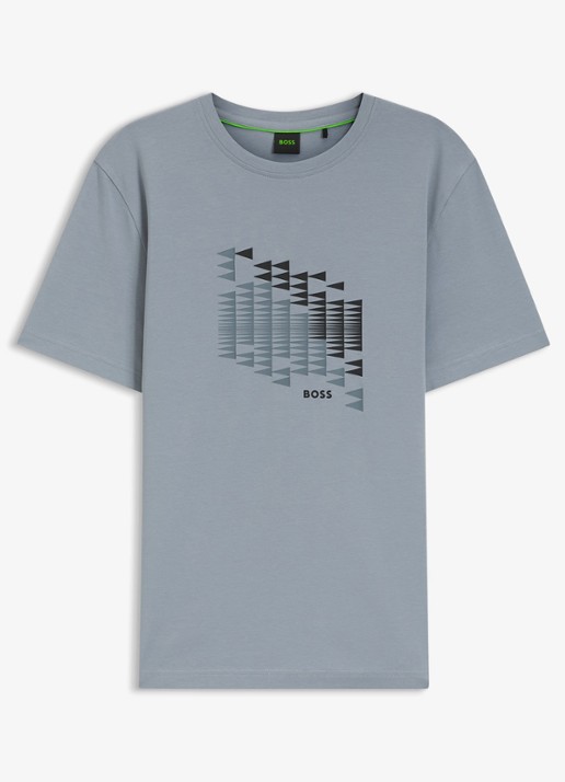 BOSS T-shirt met logoprint - voorkant 4 dark grey-026