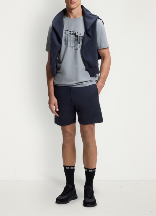 BOSS T-shirt met logoprint - voorkant 5 dark grey-026