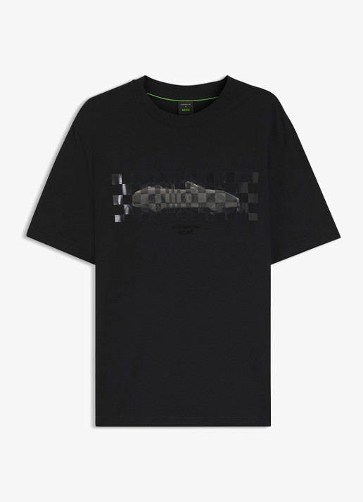BOSS T-shirt met logoprint - voorkant zwart