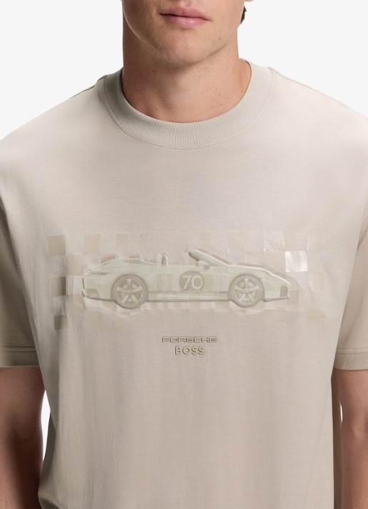 BOSS T-shirt met logoprint - detail 2 open beige-299 / beige