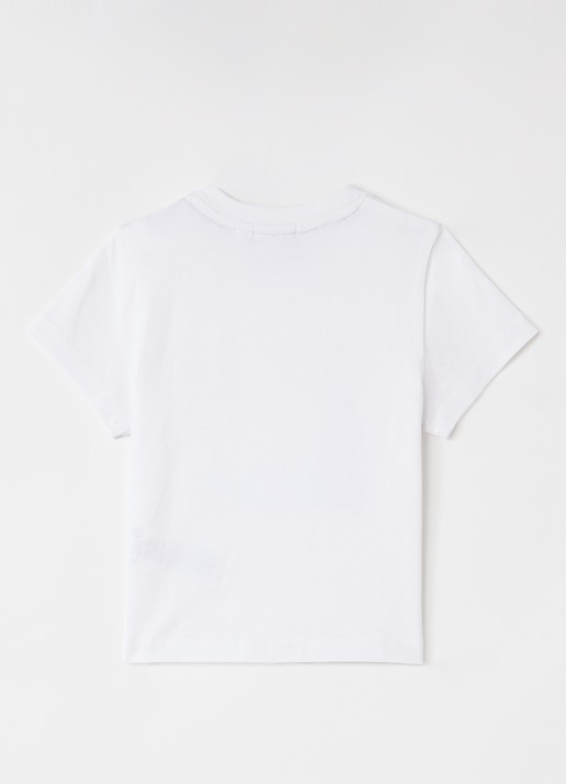 BOSS T-shirt met logoprint - voorkant 2 wit