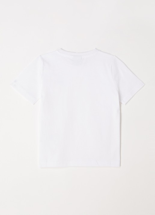 BOSS T-shirt met logoprint - voorkant 2 wit