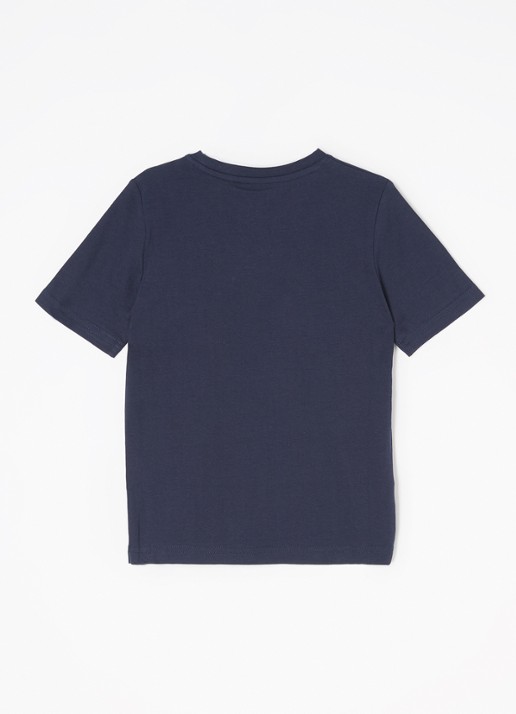BOSS T-shirt met logoprint - voorkant 2 donkerblauw