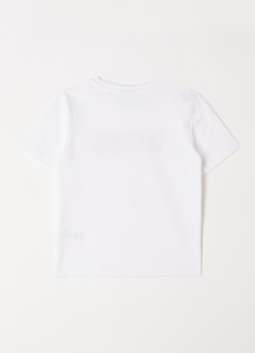 BOSS T-shirt met logoprint - voorkant 2 wit