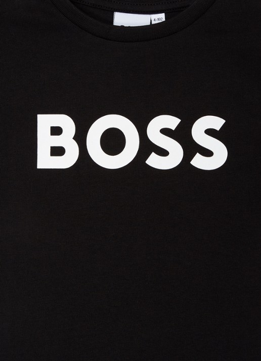 BOSS T-shirt met logoprint - detail 3 zwart