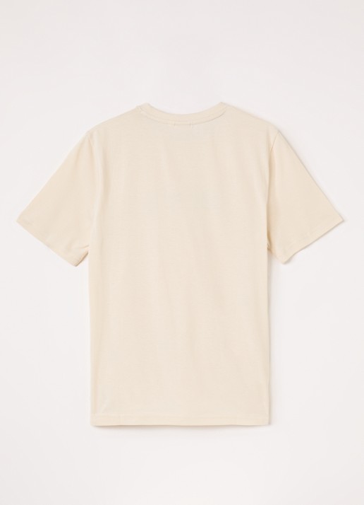 BOSS T-shirt met logoprint - voorkant 2 vanillegeel