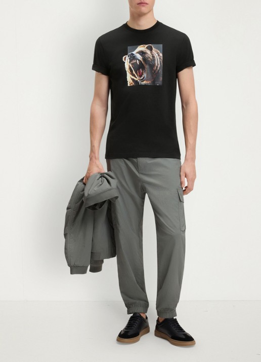 BOSS T-shirt met print - voorkant 2 diepzwart