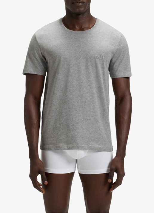 BOSS T-shirt met ronde hals in 3-pack - detail 4 grijsmele