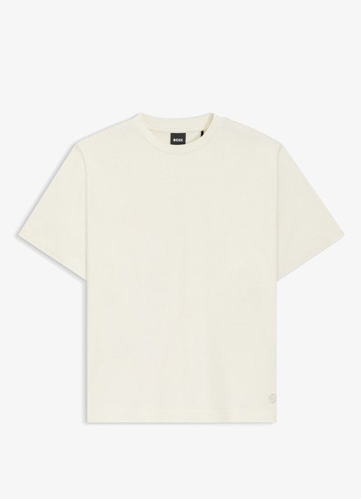 BOSS T-shirt met ronde hals - voorkant 2 creme