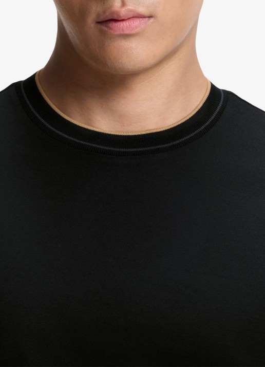 BOSS T-shirt met ronde hals - detail 2 zwart