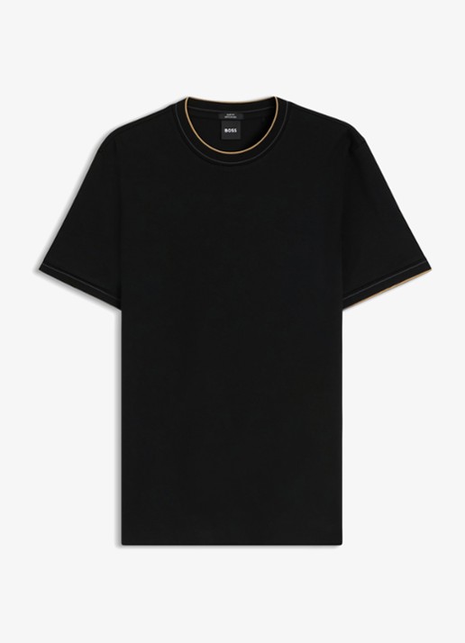 BOSS T-shirt met ronde hals - voorkant 4 zwart