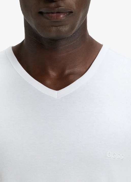 BOSS T-shirt met V-hals in 3-pack - detail 3 wit