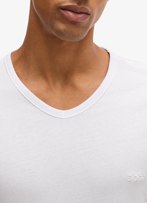 BOSS T-shirt met V-hals in 3-pack - detail 4 wit
