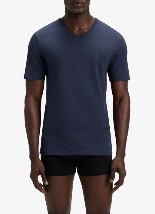 BOSS T-shirt met V-hals in 3-pack - detail 3 donkerblauw