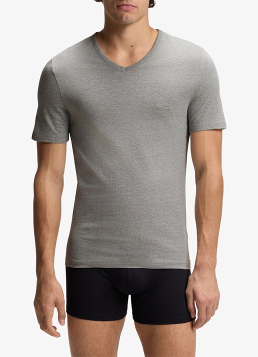 BOSS T-shirt met V-hals in 3-pack - detail 2 grijsmele