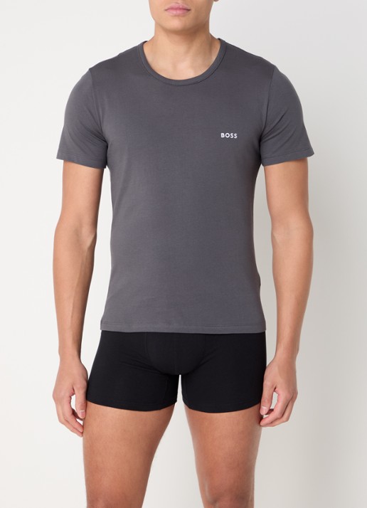 BOSS T-shirt van katoen in 3-pack - voorkant 3 legergroen
