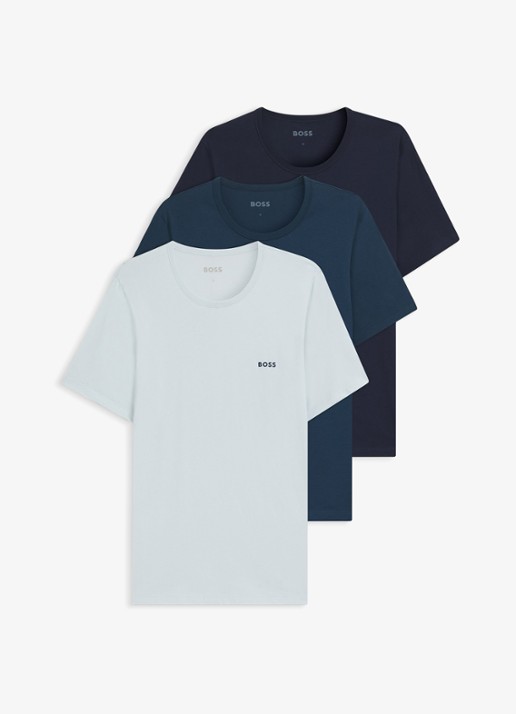 BOSS T-shirt van katoen in 3-pack - voorkant 3 zwart
