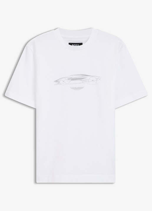 BOSS T-shirt van katoen - voorkant wit