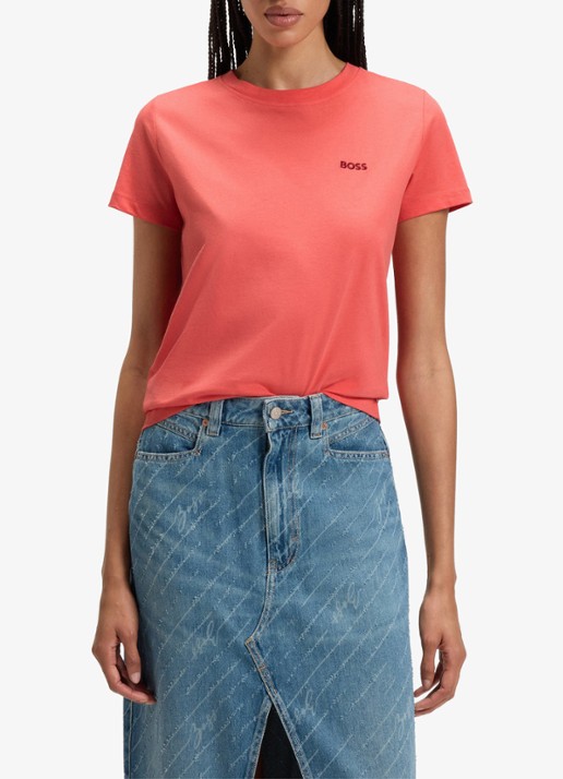BOSS T-shirt van katoenen jersey met logodetail