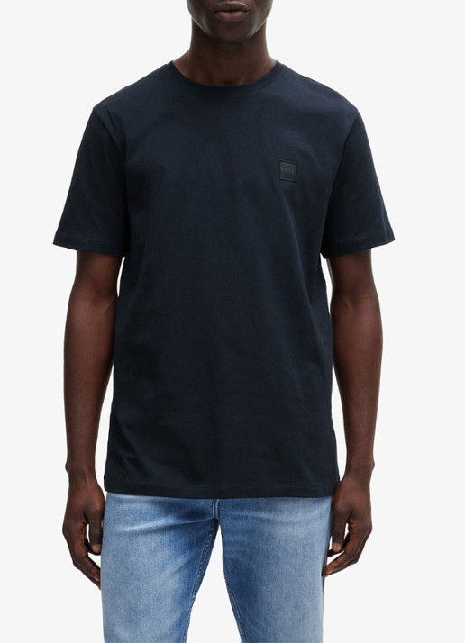 BOSS T-shirt van katoenen jersey met logopatch