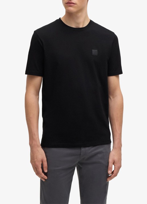 BOSS T-shirt van katoenen jersey met logopatch