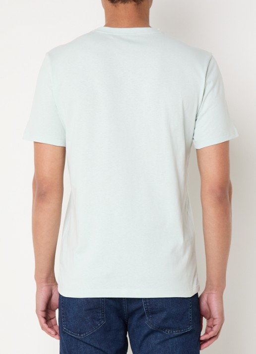 BOSS T-shirt van katoenen jersey met logopatch - achterkant 4 lichtblauw